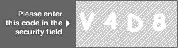 captcha code for visual authentication  letter V number 4 letter D number 8
