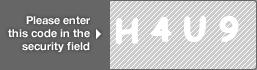 captcha code for visual authentication  letter H number 4 letter U number 9
