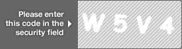 captcha code for visual authentication  letter W number 5 letter V number 4